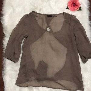 Brown sheer blouse